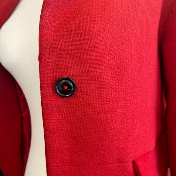 Zara dress coat: stunning red mid length dress coat for winter or cool fall day. - Picture 10 of 11